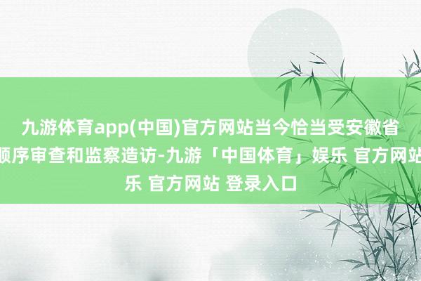 九游体育app(中国)官方网站当今恰当受安徽省纪委监委顺序审查和监察造访-九游「中国体育」娱乐 官方网站 登录入口