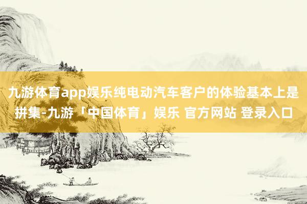 九游体育app娱乐纯电动汽车客户的体验基本上是拼集-九游「中国体育」娱乐 官方网站 登录入口