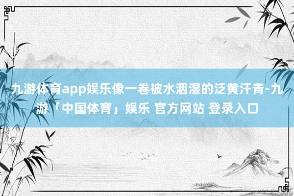九游体育app娱乐像一卷被水洇湿的泛黄汗青-九游「中国体育」娱乐 官方网站 登录入口