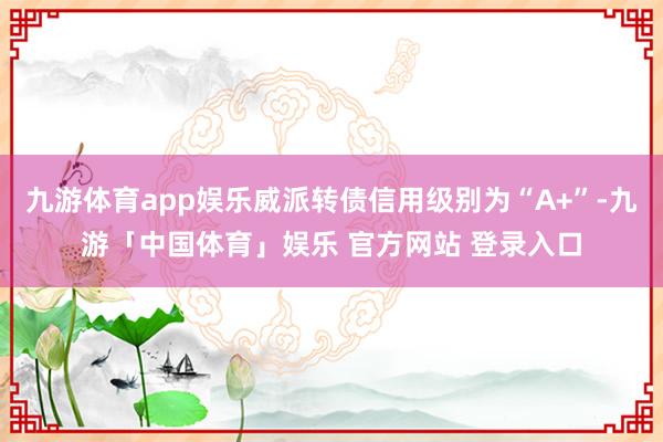 九游体育app娱乐威派转债信用级别为“A+”-九游「中国体育」娱乐 官方网站 登录入口