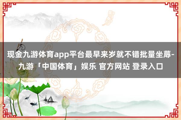 现金九游体育app平台最早来岁就不错批量坐蓐-九游「中国体育」娱乐 官方网站 登录入口