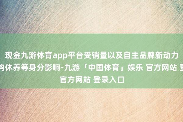 现金九游体育app平台受销量以及自主品牌新动力产物结构休养等身分影响-九游「中国体育」娱乐 官方网站 登录入口